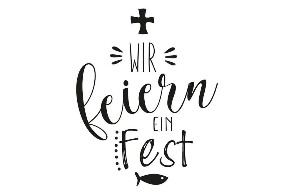 Rayher Holzstempel WIR feiern ein Fest | 6 × 7 cm