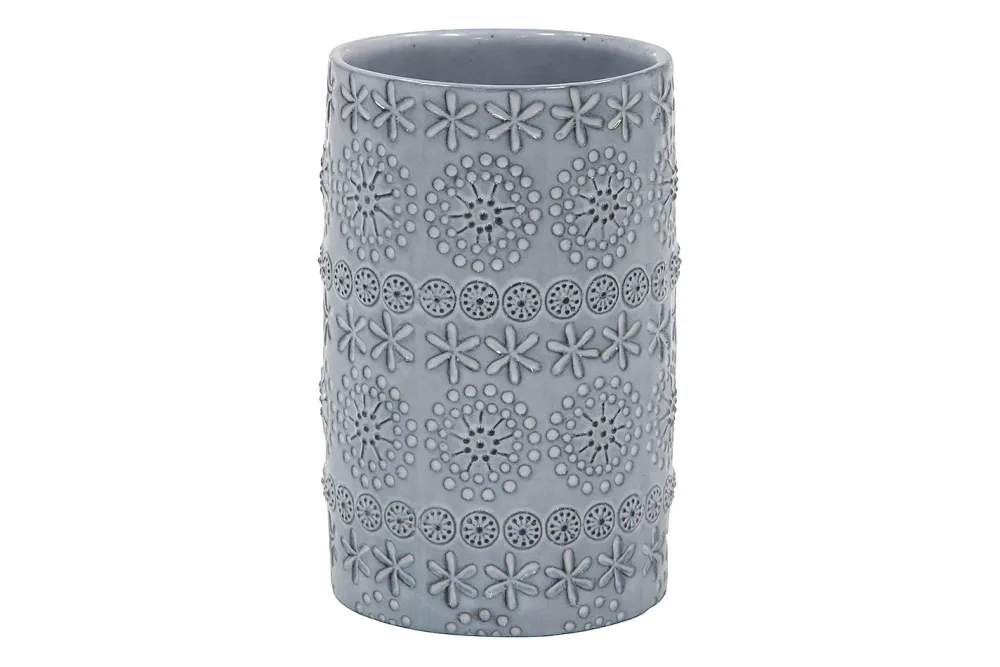 Spirella Zahnputzbecher Relief Grau | 6.9 × 6.9 × 10.7 cm