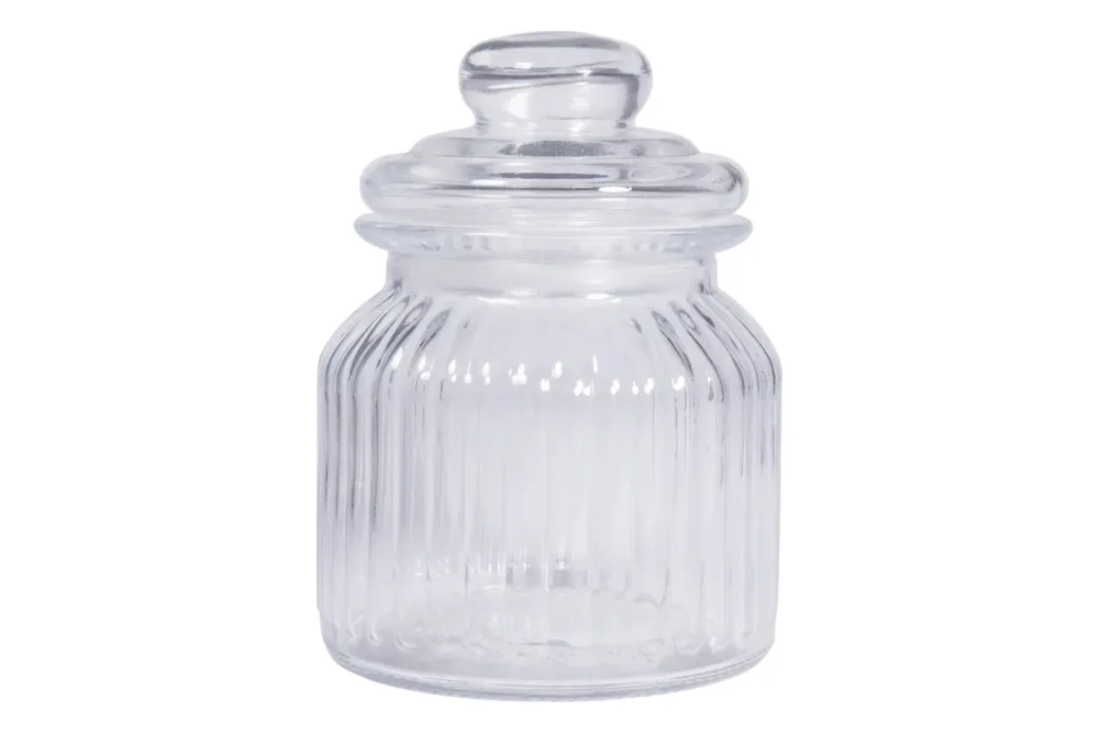 Rayher Vorratsglas Gerillt mit Deckel | ⌀ 11 × 15 cm | 625 ml