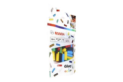 Bosch Accessories Gluey Heißklebesticks 7 mm 20 mm Rot, Gelb, Blau, Schwarz, Grün 70 St.