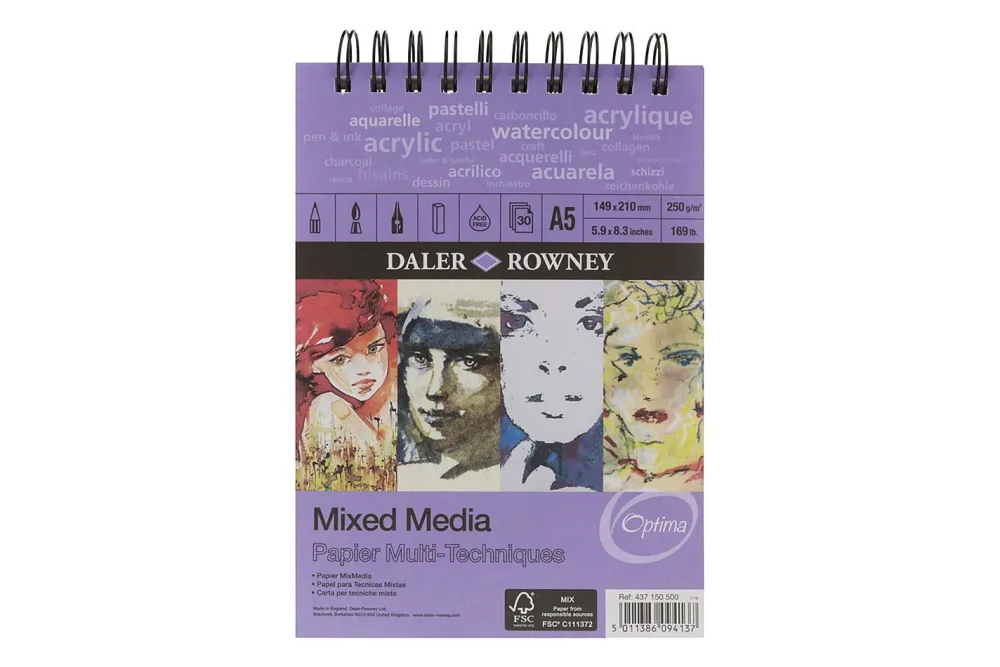Daler-Rowney Daler Rowney Block A5 250gr. mit Spirale 30 Blatt