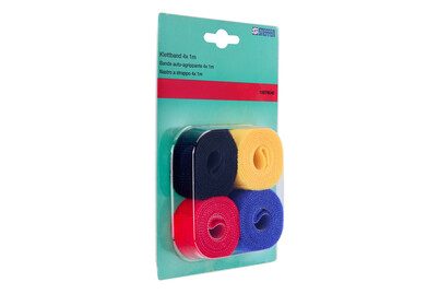 Steffen 10076040 Velgro Tape SET 4Pcs Col. - Kabelclip-Set (4 Stk.) (Schwarz/Gelb/Rot/Blau)