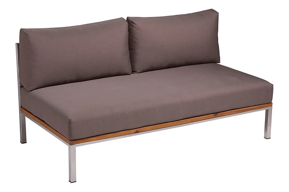Home and More Sofa Adana mit Edelstahlgestell | 140 × 73 × 75 cm