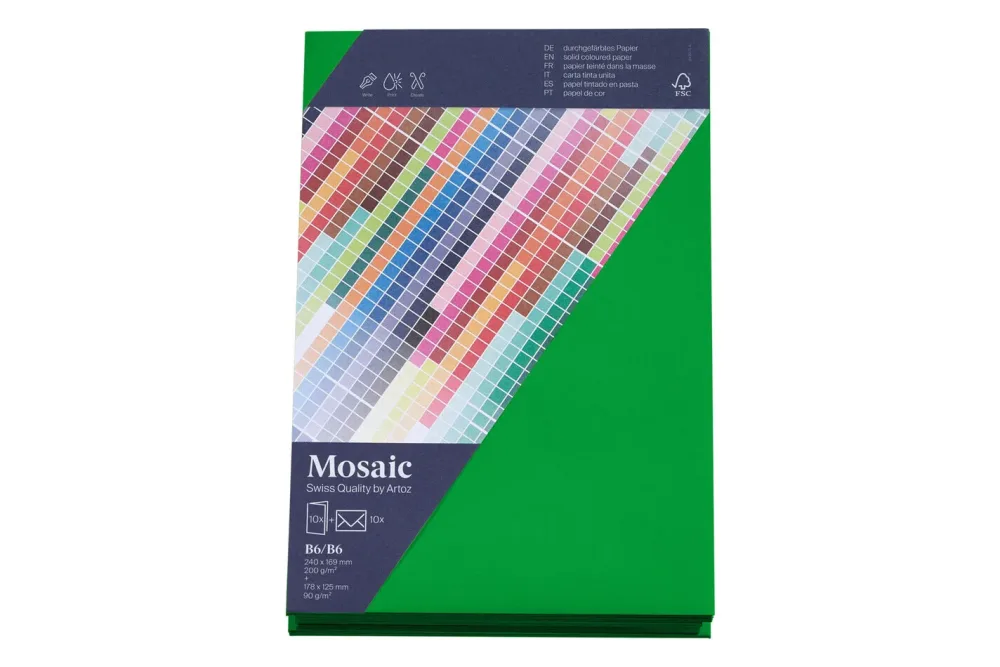Artoz Mosaic Karten/Kuverts B6/B6 apfelgrün je 10 Stück