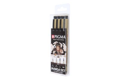 SAKURA Manga Pigma Set POXSDKMAN4 sepia, 2xMic/1xGraph/1xBrush