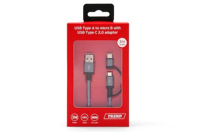 Trend Ladekabel Combo USB C & micro 3m