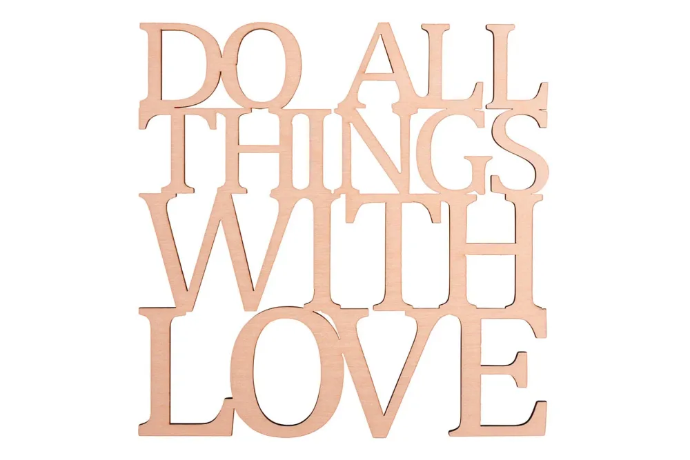 Rayher Holzschrift Do all things | 18 × 18 cm