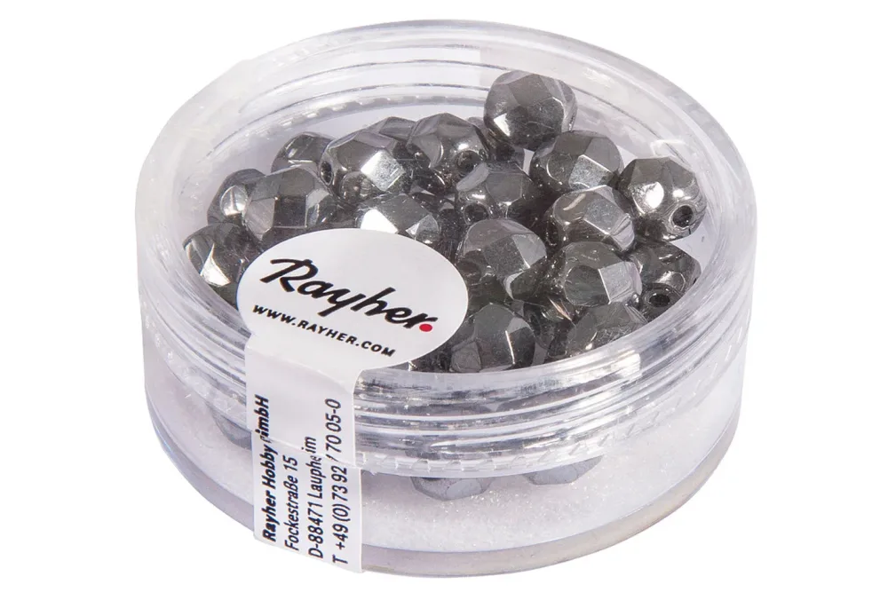 Rayher Glas-Schliffperle | 6 mm | 50 Stück