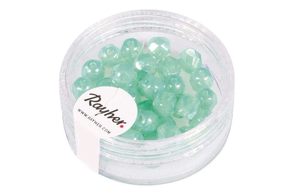 Rayher Glas-Schliffperle | 6 mm | 50 Stück