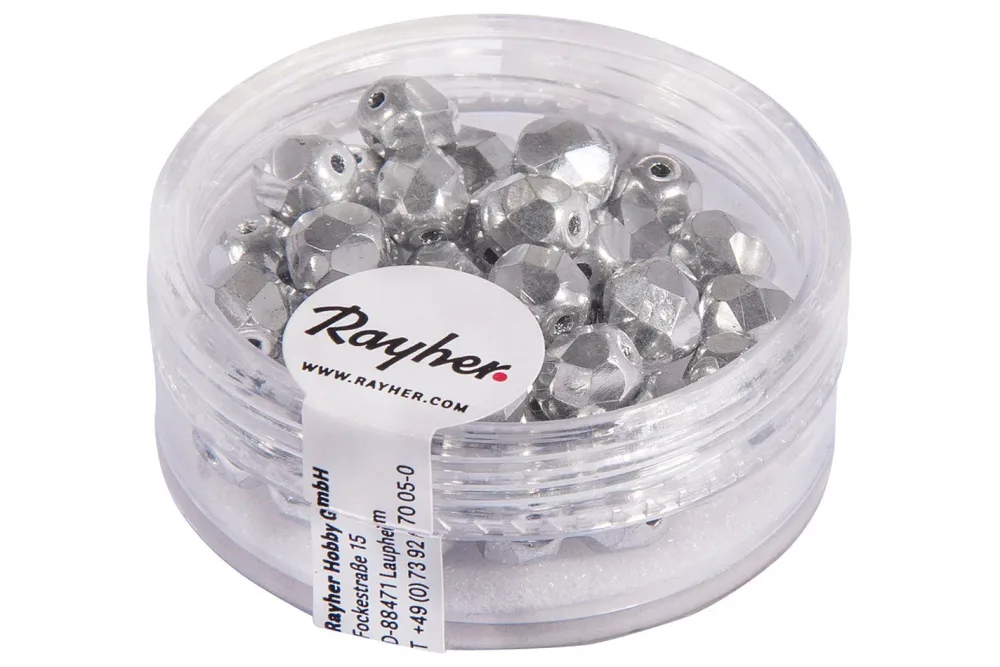 Rayher Glas-Schliffperlen | 6 mm | 50 Stück