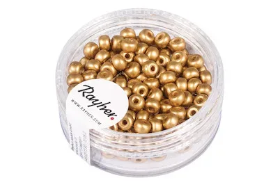 Rayher Rocailles Gold Matt | ⌀ 4 mm | 150 Stück