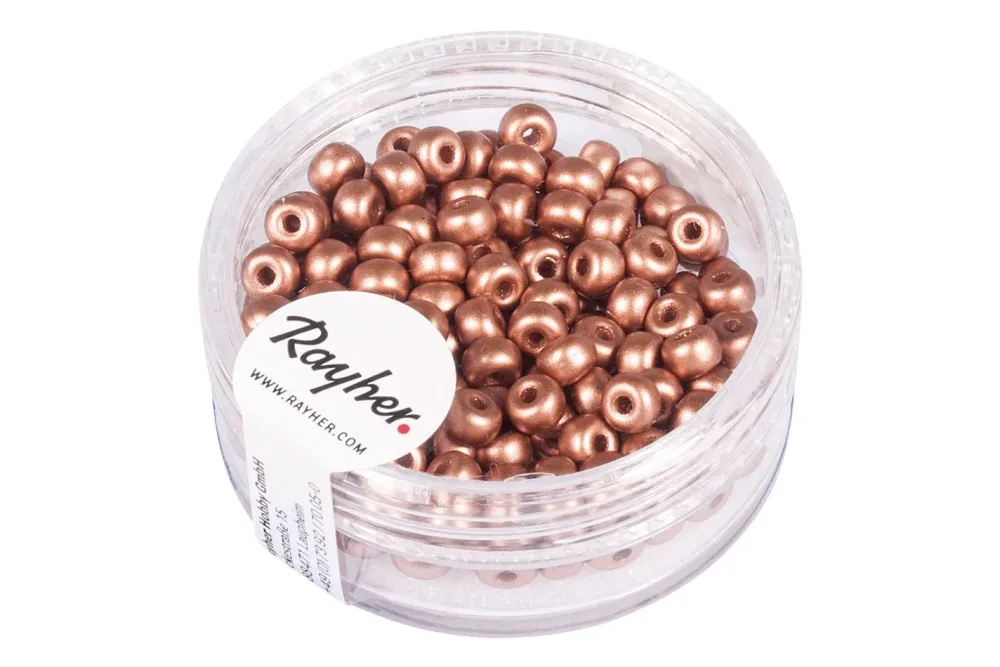 Rayher Rocailles Kupfer Matt | 4 mm | 150 Stück
