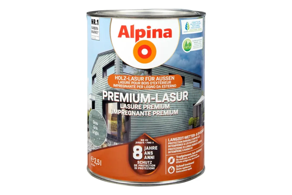 Alpina Premium-Lasur Grau | 2.5 l