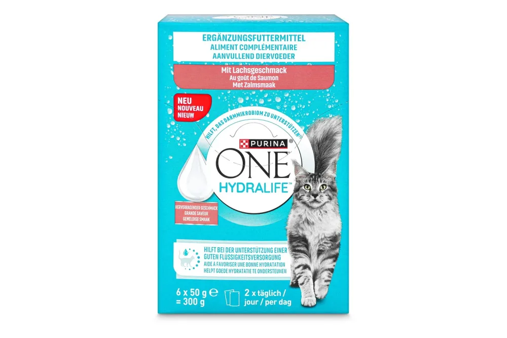 Purina ONE Hydralife Liquid Katzensnack Lachs 6x50g