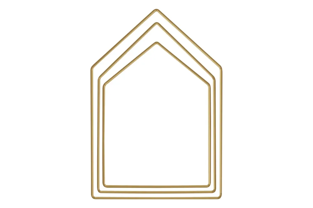 Metallringe Häuser sortiert, je 1x19cm, 23cm, 27,5cm, Box 3Stück