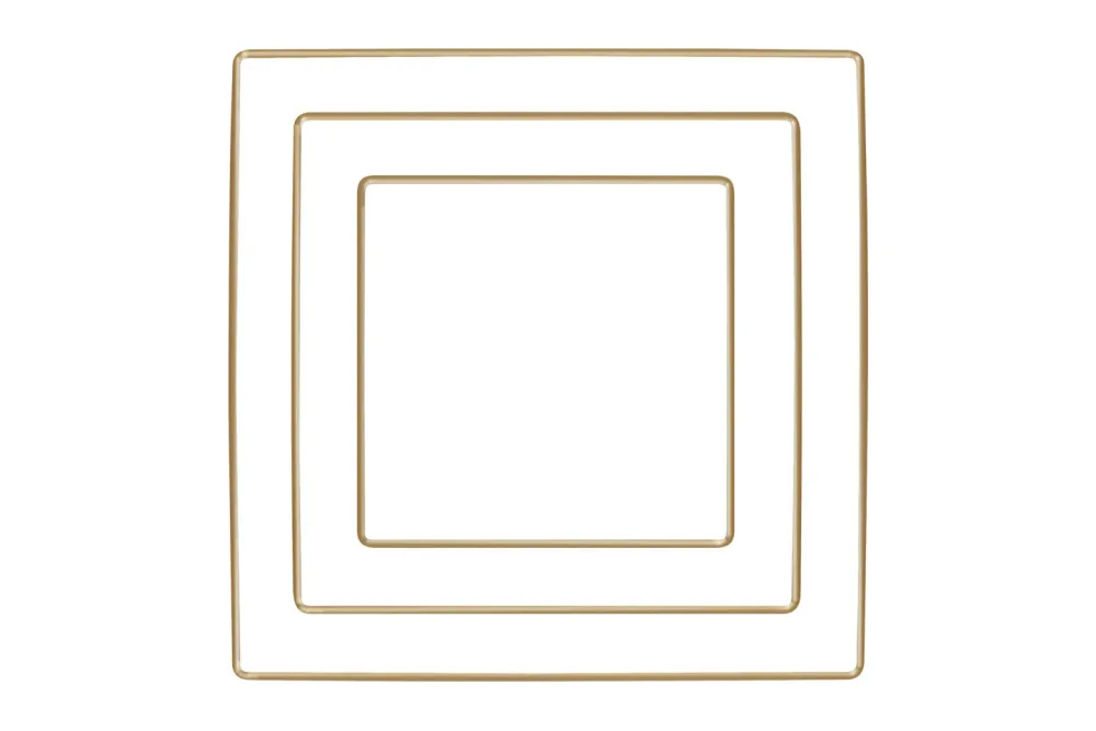 Metallringe Quadrate sortiert, je 1x15cm, 20cm, 25cm, Box 3Stück