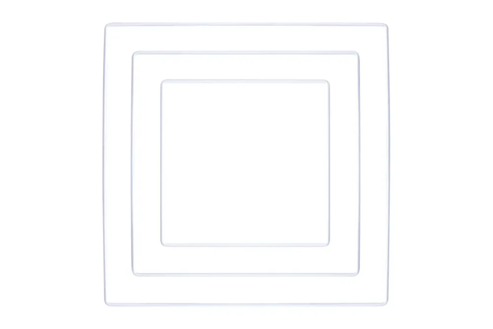 Metallringe Quadrate sortiert, je 1x15cm, 20cm, 25cm, Box 3Stück