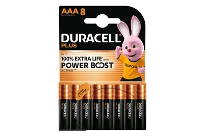 Duracell Plus Power Boost Micro (AAA)-Batterie Alkali-Mangan 1.5 V 8 St.