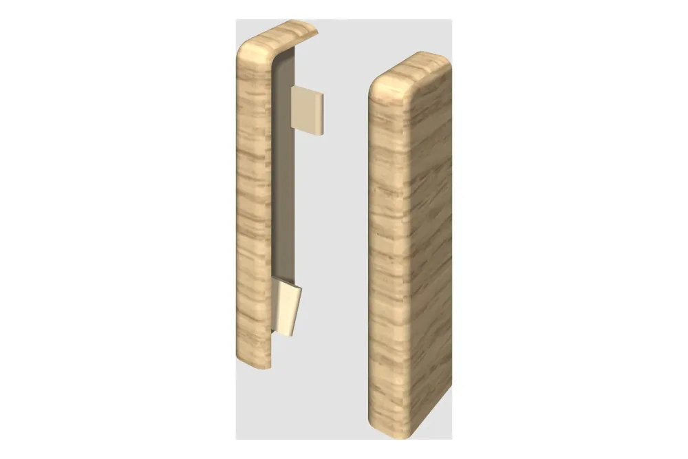 Egger Endstück 6 cm Eiche hell | neues kubisches Profil | 2 Stück (links und rechts)