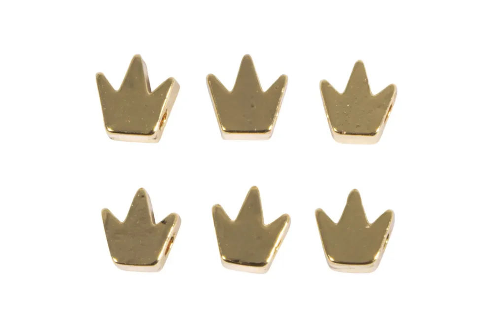Metall Perlen Krone, 5mm, SB-Btl. 6Stück