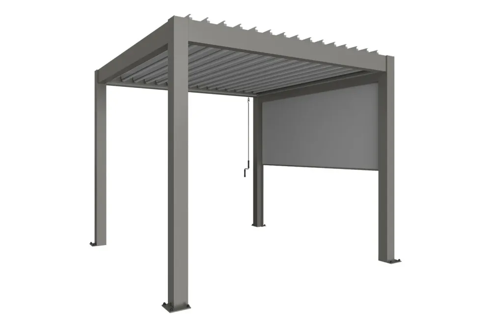 Biohort Sonnenschutzrollo für Pergola | Gr. 3,5m Quarzgrau