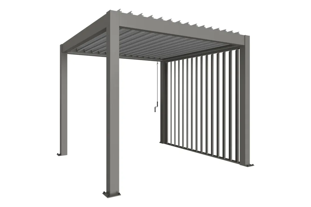 Biohort Lamellenseitenwand für Pergola | Gr. 3,5m Quarzgrau
