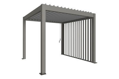 Biohort Lamellenseitenwand für Pergola | Gr. 3m Quarzgrau