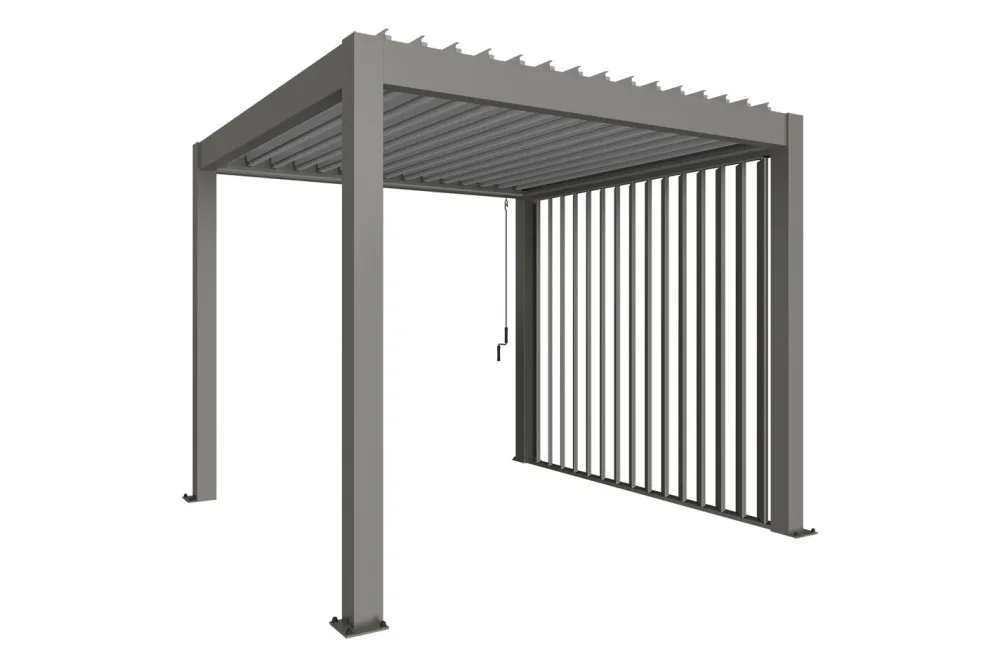 Biohort Lamellenseitenwand für Pergola | Gr. 3m Quarzgrau