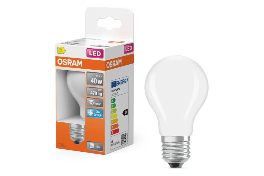 LED Birne A40 3,4W 865 matt E27 kw