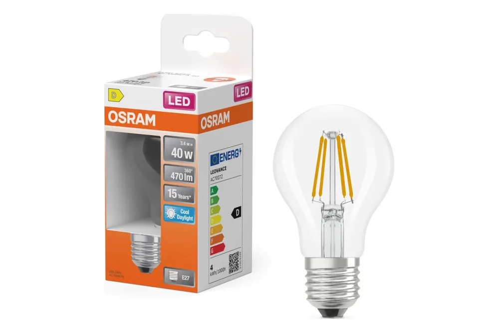 LED Birne A40 3,4W 865 fil E27 kw