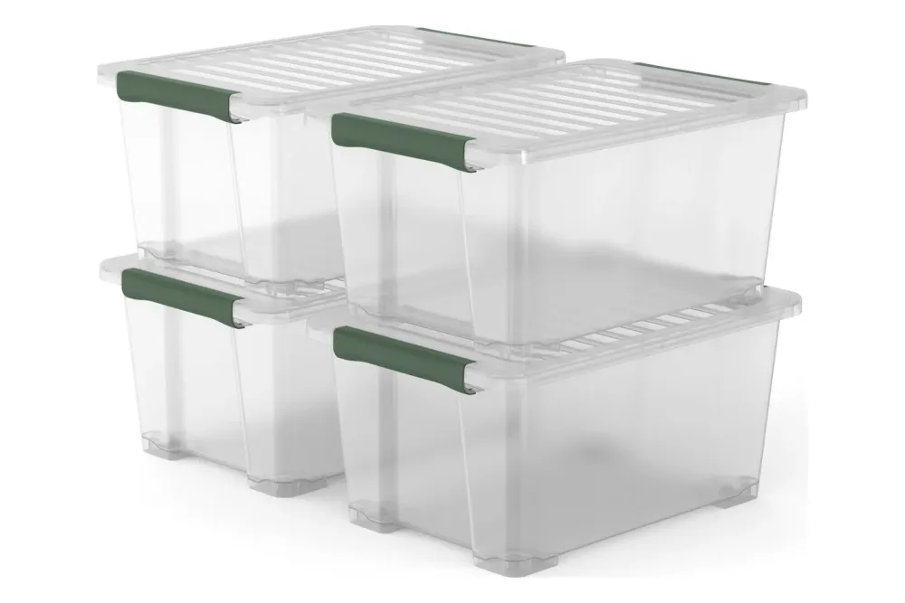 Rotho Aufbewahrungsbox inkl. Deckel Oecoplan | 59 x 39.2 x 28.2 cm | 44 l | 4 Stück