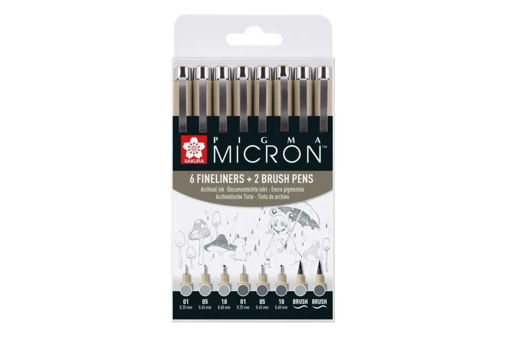 Pigma Micron Set 8 Grau