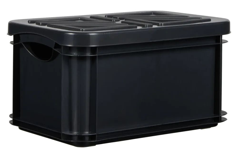 Rotho Oecoplan Systembox mit Deckel Schwarz | A5 | 5 l