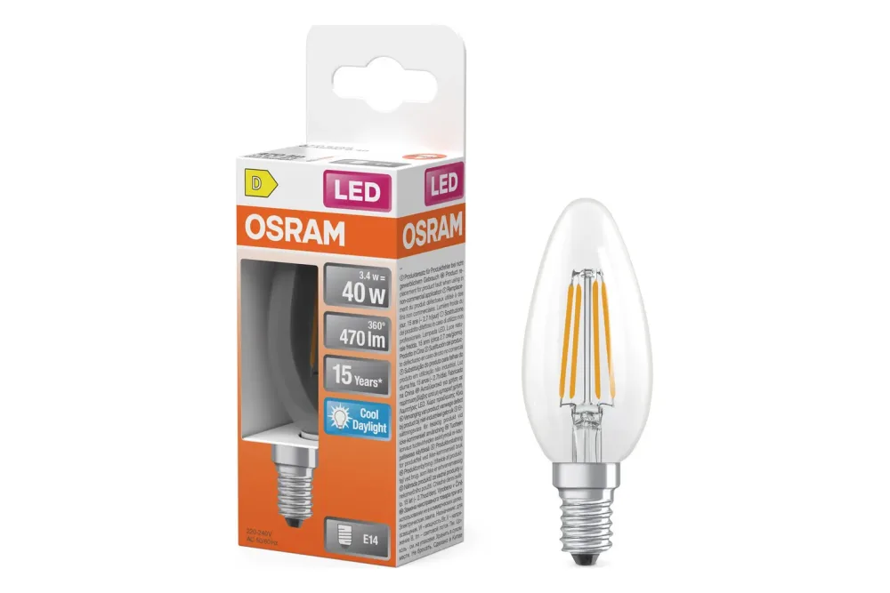 LED Kerze B40 3,4W 865 fil E14