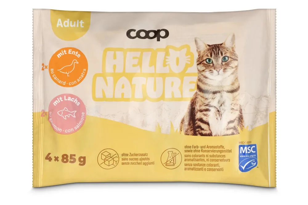 Hello Nature Cat Lachs Ente 4x85g