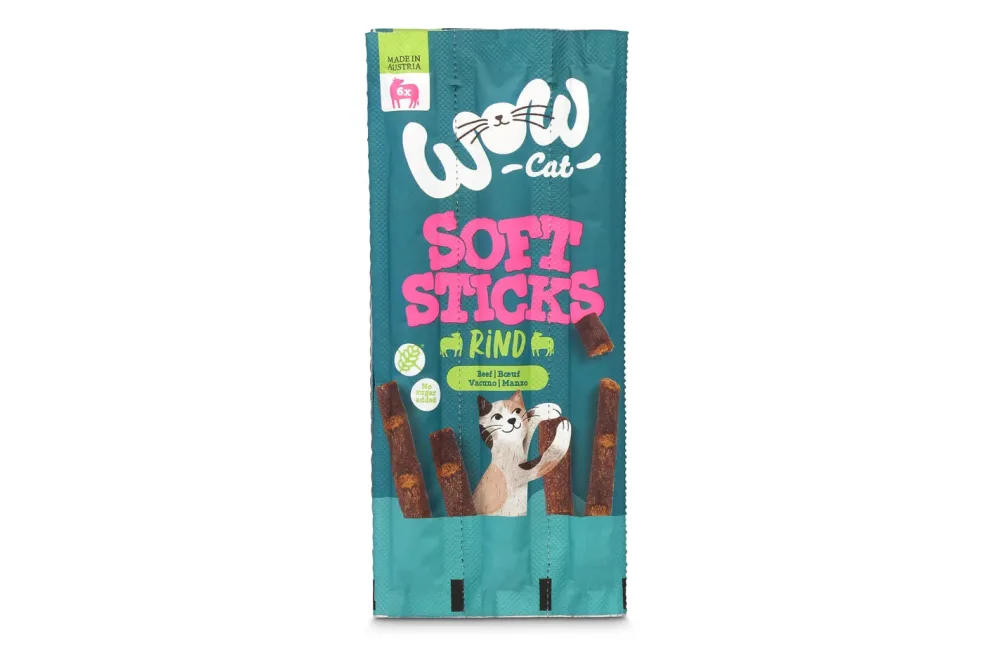 Wow Cat Soft Sticks Rind 6x5g