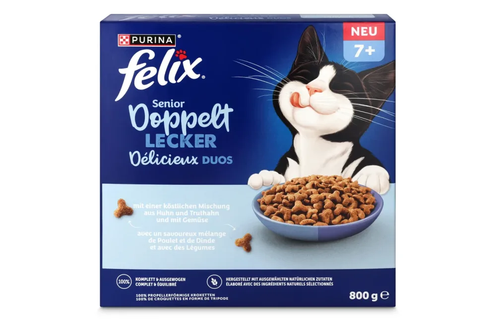 Felix Senior Doppelt Lecker Katzen Trockenfutter Geflügel 7+