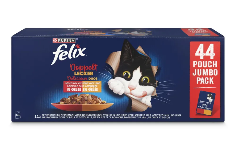 Felix Doppelt Lecker Katzenfutter Fleisch Gelee 44x85g