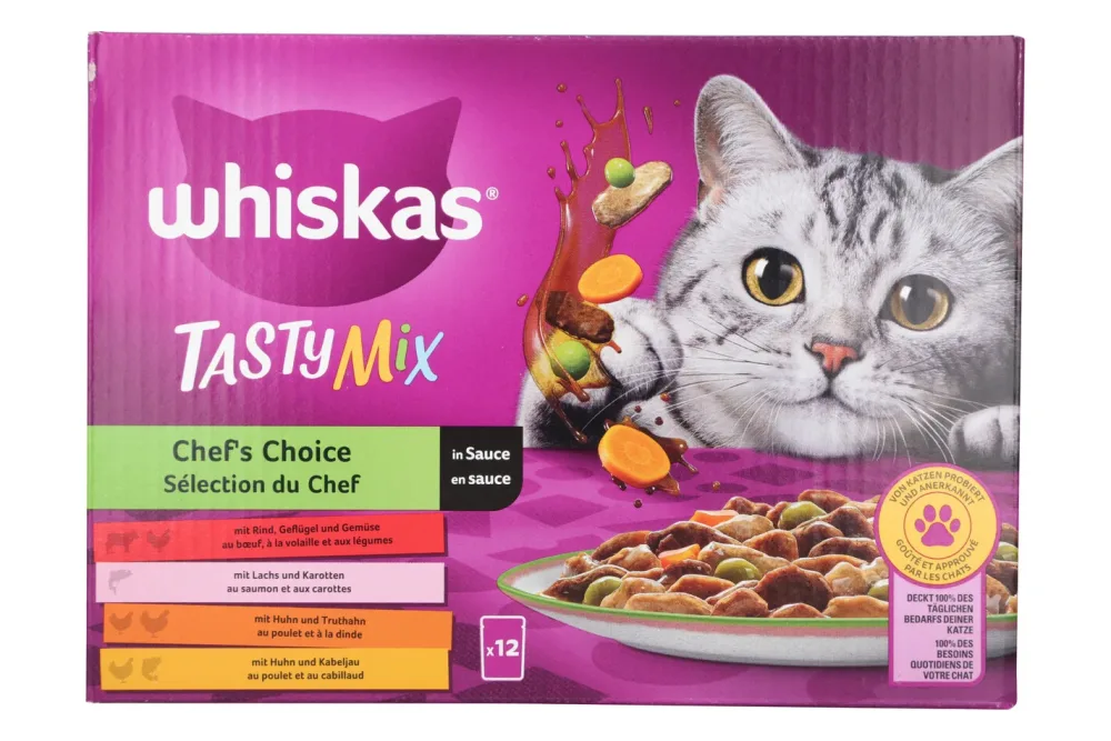 Jumbopack Whiskas Tasty Mix Portionsbeutel 96 x 85 g - Chef's Choice in Sauce