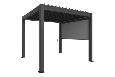 Biohort Sonnenschutzrollo elektrisch für Pergola | 3,5m Dunkelgrau