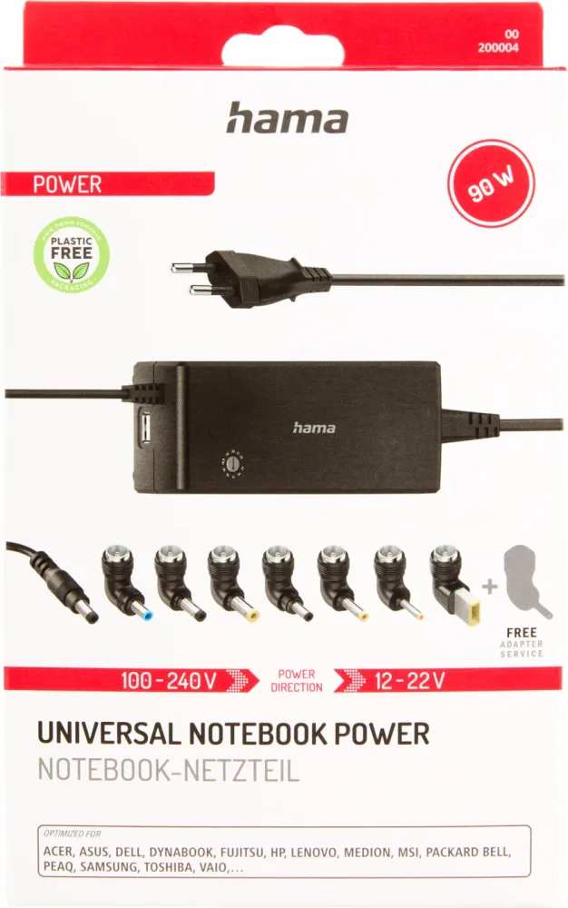 hama 00200004 Universal-Notebook-Netzteil, 12-22V/90W
