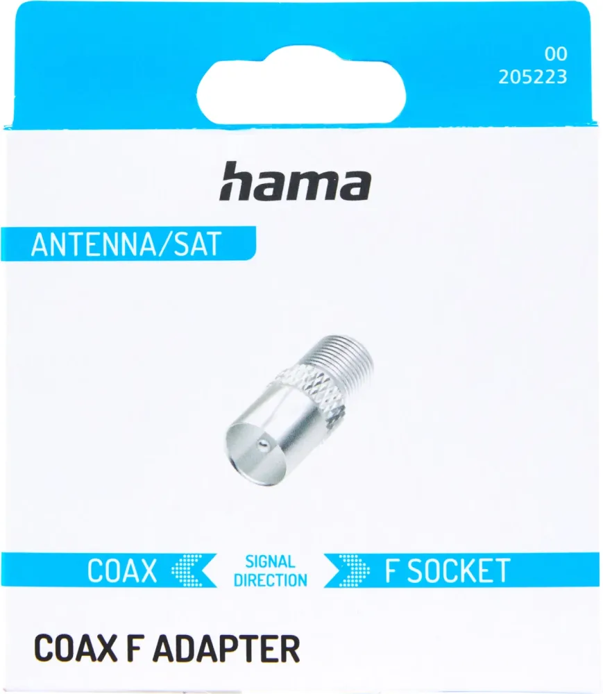 Hama 00205223 F-Koax-Adapter Geschirmt Anschlüsse: F-Buchse, Koax-Stecker IEC 1 St.