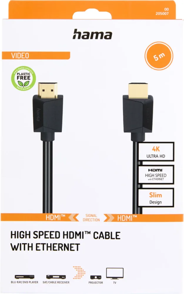 Hama -  Kabel HDMI High Speed ​​4K 18 Gbit/s 5,0 m, 5m
