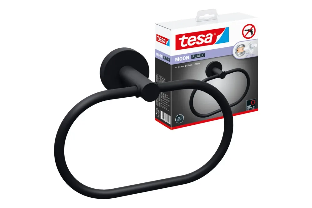 Tesa Moon Black Handtuchring