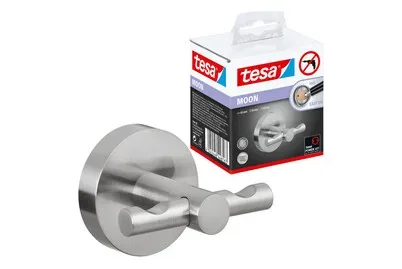 tesa MOON Garderobenhaken (L x B x H) 65 x 50 x 35 mm Silber Inhalt: 1 St.