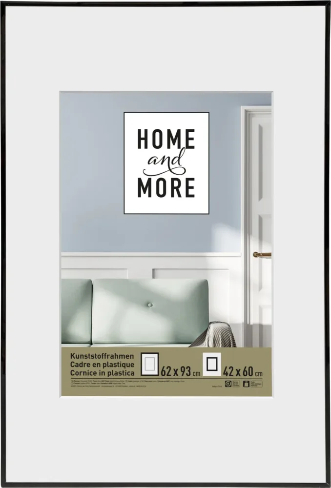 Home and More Kunststoffrahmen L2 | 62 x 93 cm | Schwarz