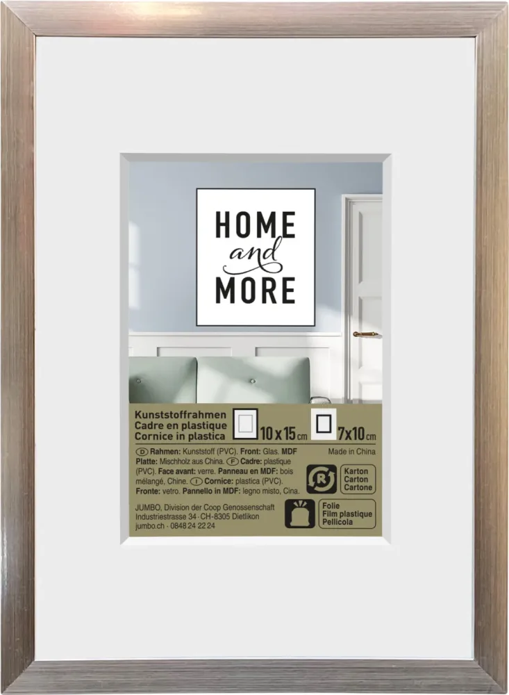 Home and More Kunststoffrahmen L2 | 10 x 15 cm | Silber