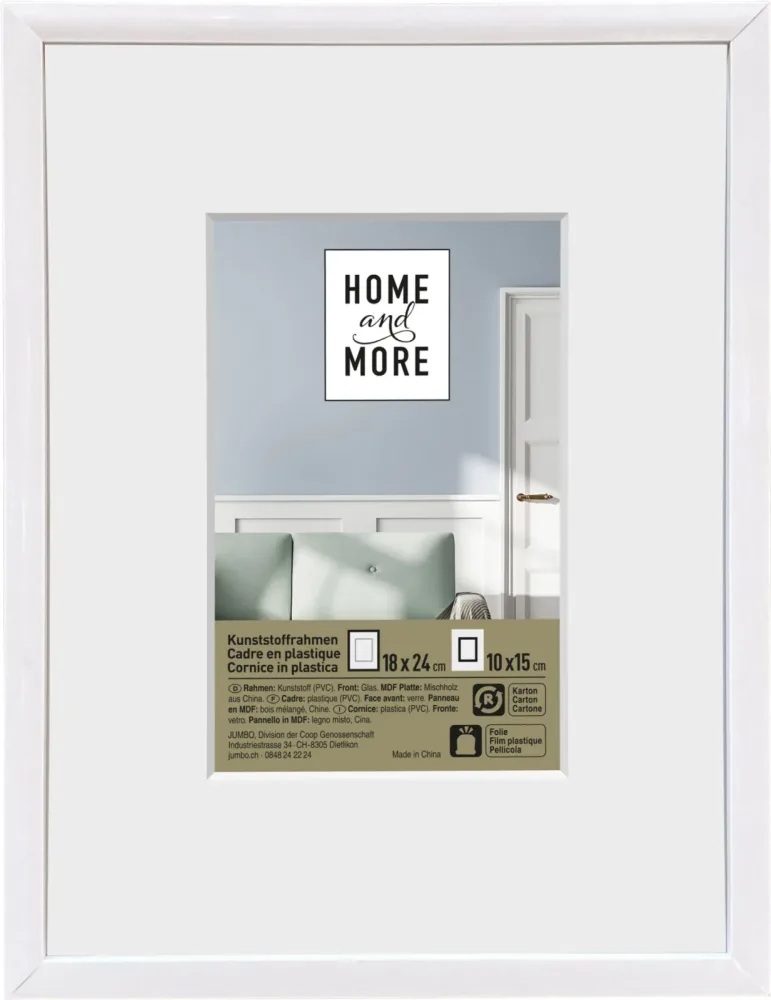 Home and More Kunststoffrahmen L2 | 10 x 15 cm | Weiss