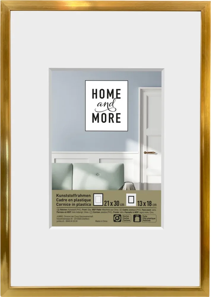 Home and More Kunststoffrahmen L2 | 13 x 18 cm | Gold