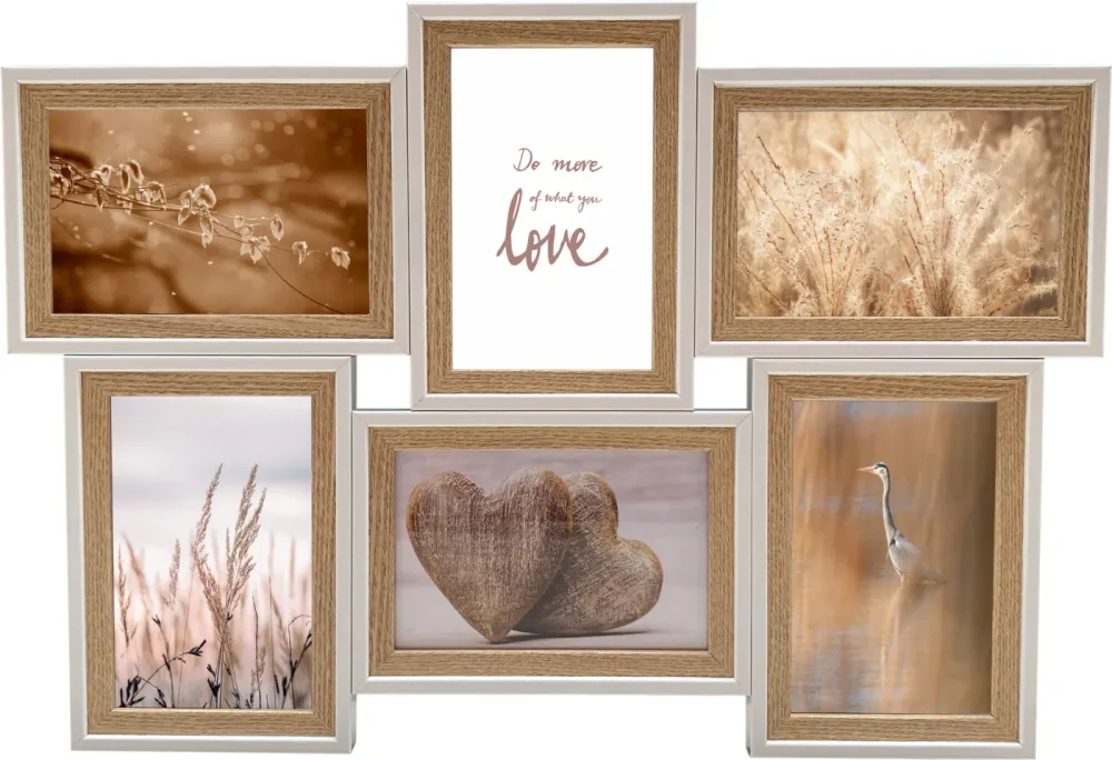 Multiframe 6-10x15cm weiss/natur